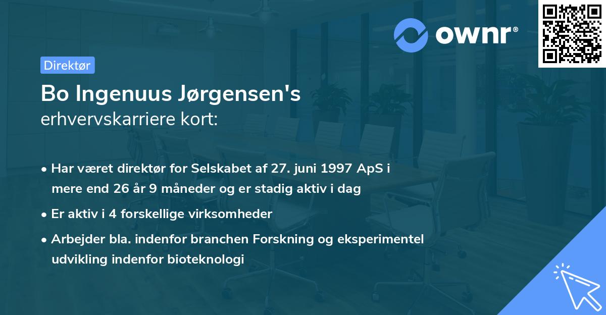 Bo Ingenuus Jørgensen's erhvervskarriere kort
