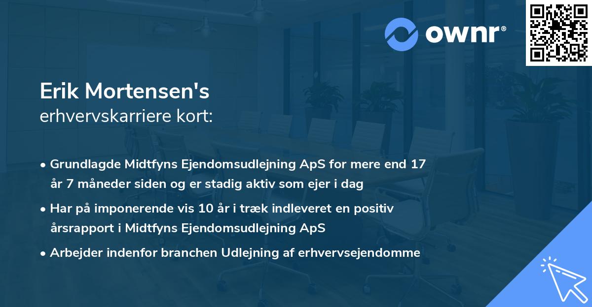 Erik Mortensen's erhvervskarriere kort