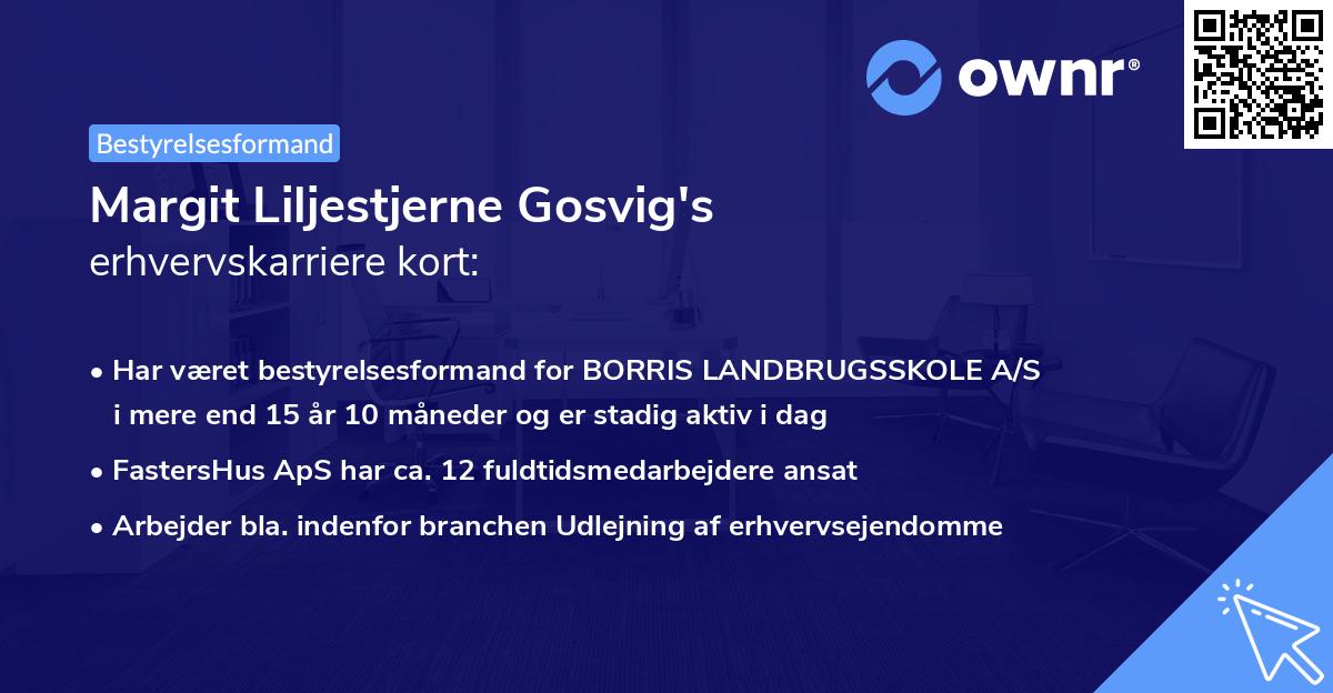 Margit Liljestjerne Gosvig's erhvervskarriere kort