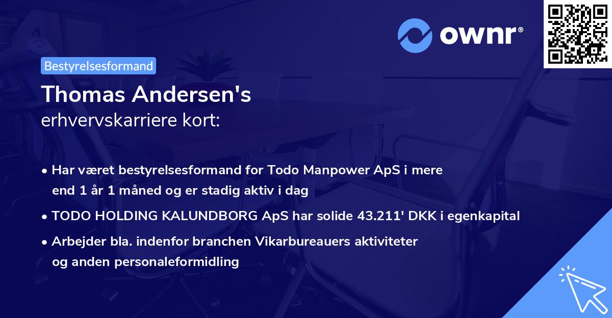 Thomas Andersen's erhvervskarriere kort