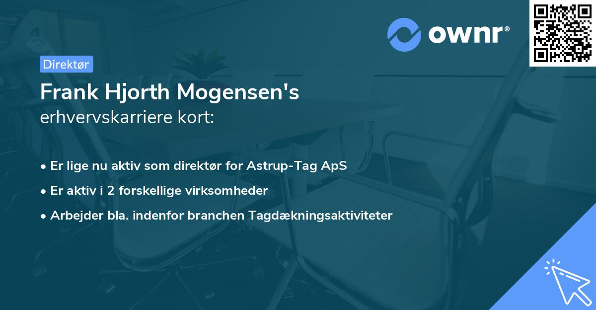 Frank Hjorth Mogensen's erhvervskarriere kort