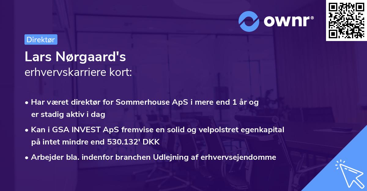 Lars Nørgaard's erhvervskarriere kort