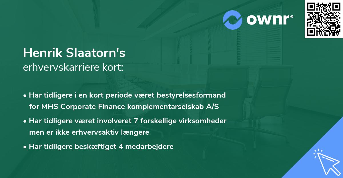 Henrik Slaatorn's erhvervskarriere kort