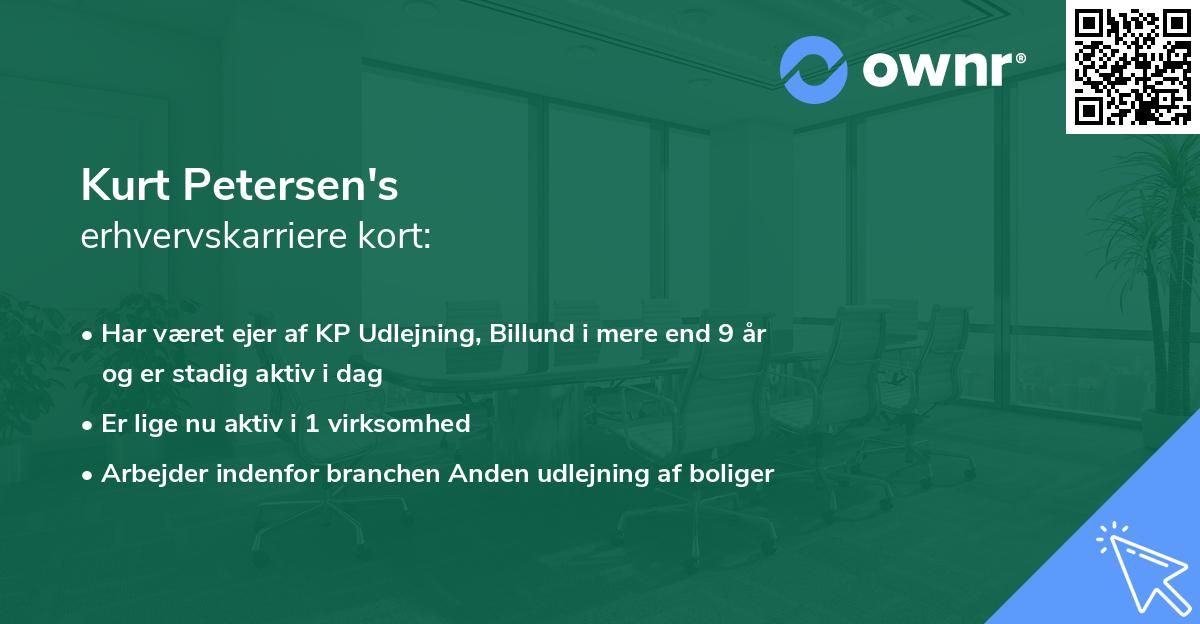 Kurt Petersen's erhvervskarriere kort