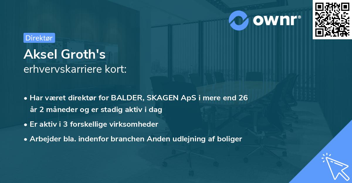 Aksel Groth's erhvervskarriere kort