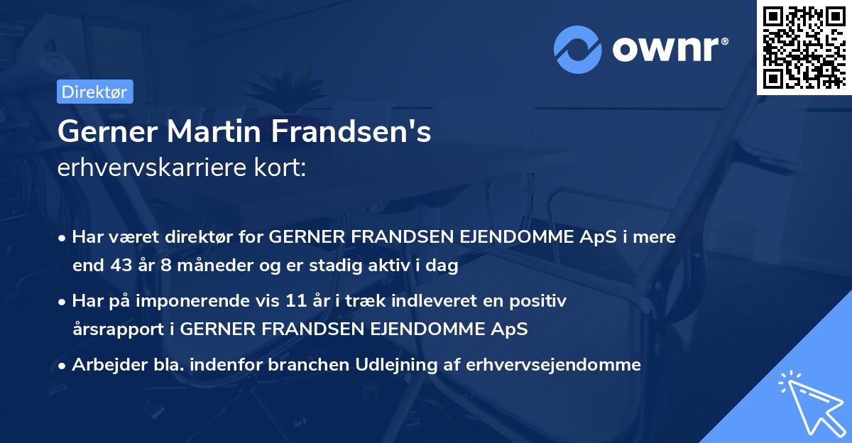 Gerner Martin Frandsen's erhvervskarriere kort