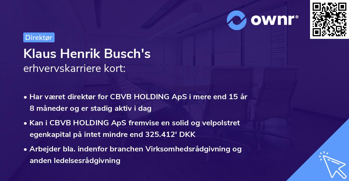 Klaus Henrik Busch's erhvervskarriere kort