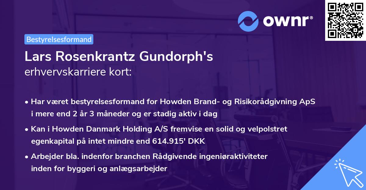 Lars Rosenkrantz Gundorph's erhvervskarriere kort