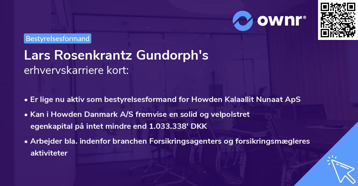 Lars Rosenkrantz Gundorph's erhvervskarriere kort