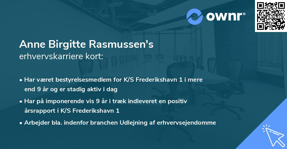 Anne Birgitte Rasmussen's erhvervskarriere kort