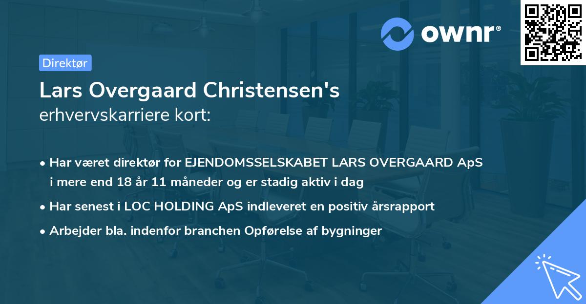 Lars Overgaard Christensen's erhvervskarriere kort
