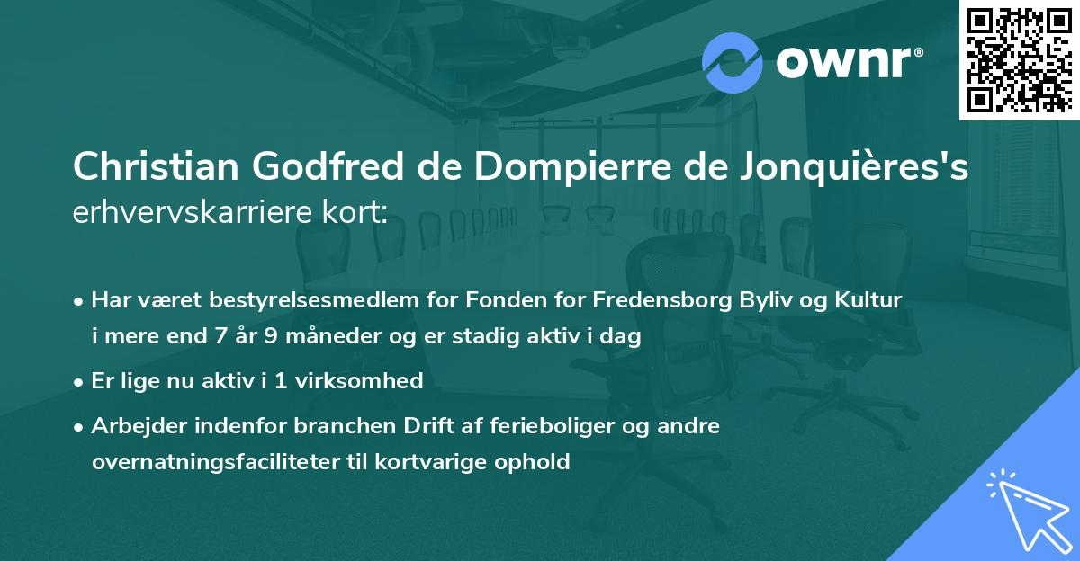 Christian Godfred de Dompierre de Jonquières's erhvervskarriere kort