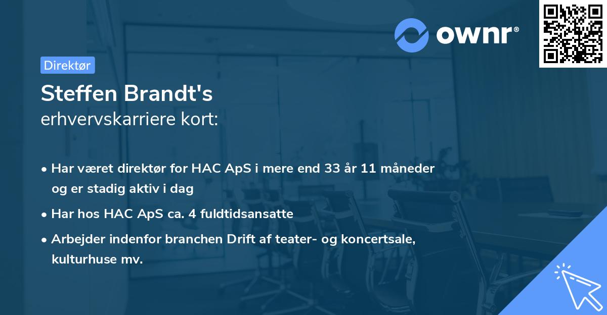 Steffen Brandt's erhvervskarriere kort