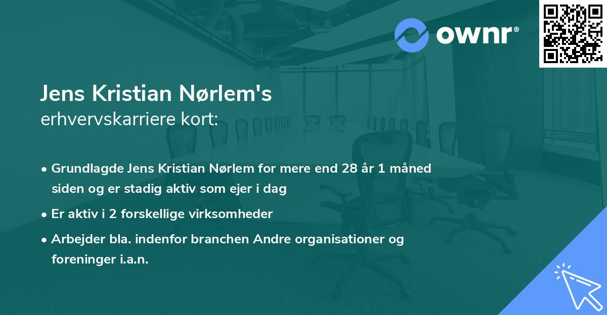 Jens Kristian Nørlem's erhvervskarriere kort