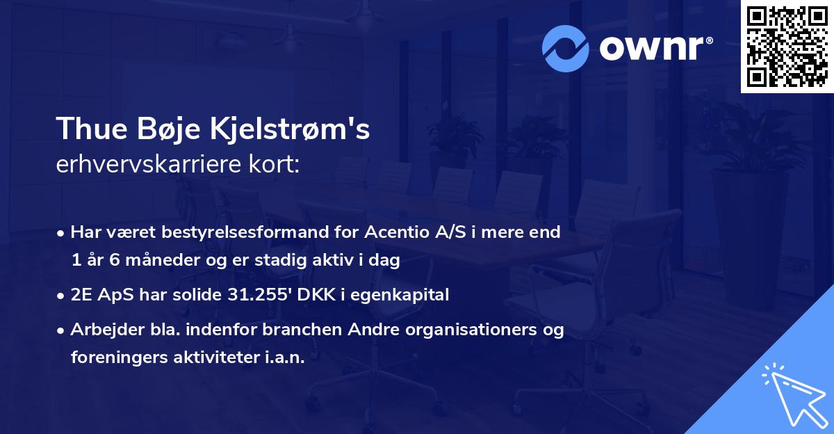 Thue Bøje Kjelstrøm's erhvervskarriere kort