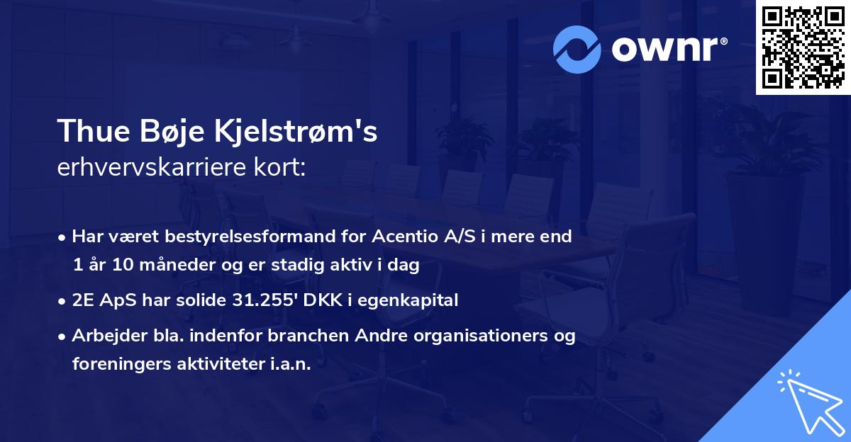 Thue Bøje Kjelstrøm's erhvervskarriere kort