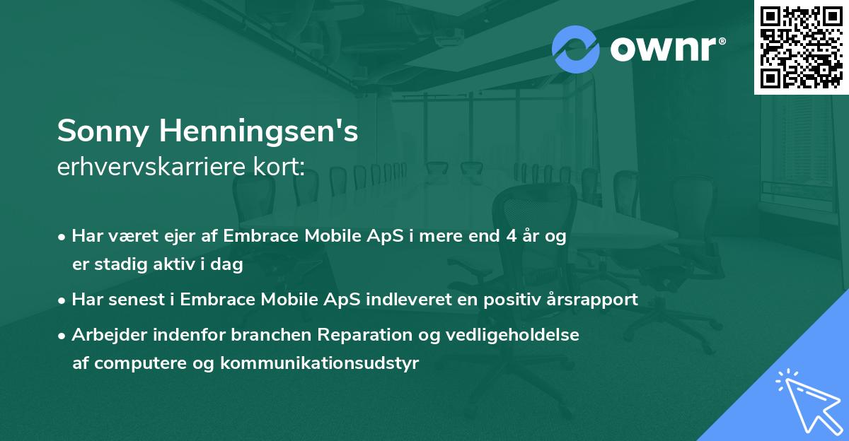 Sonny Henningsen's erhvervskarriere kort
