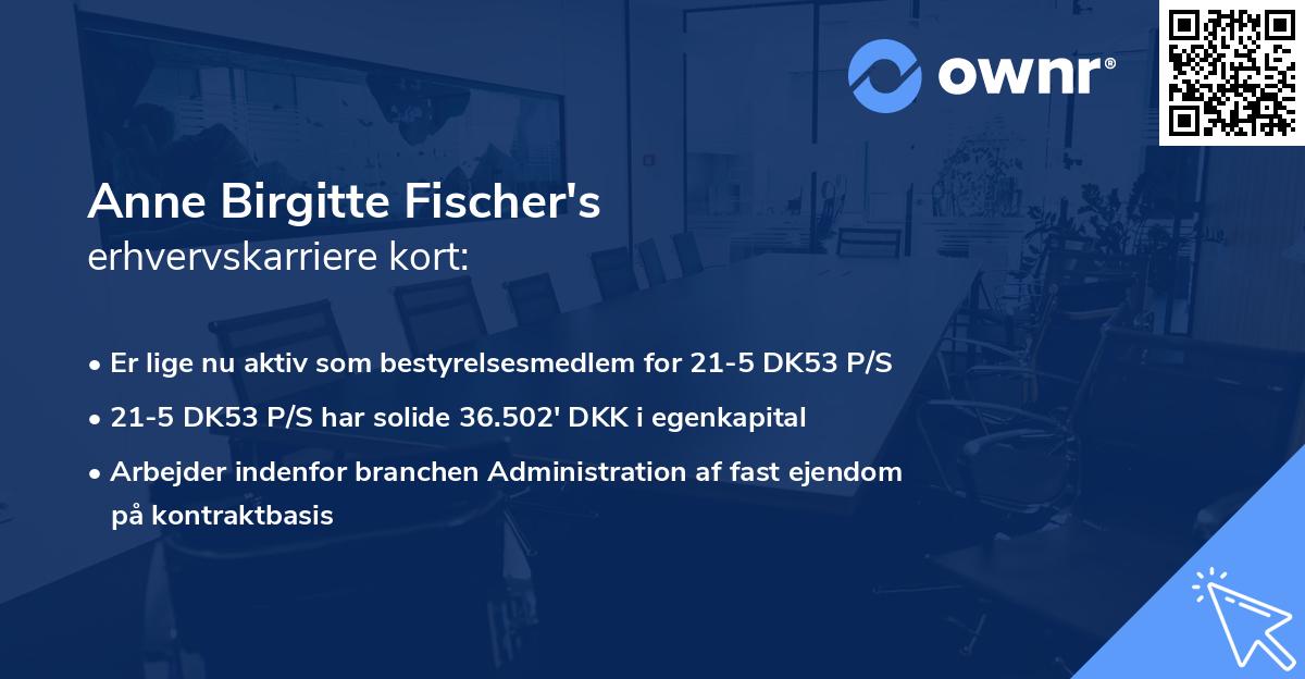 Anne Birgitte Fischer's erhvervskarriere kort