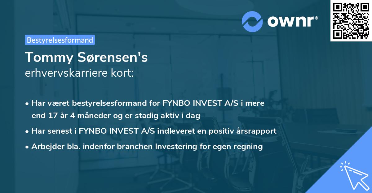 Tommy Sørensen's erhvervskarriere kort
