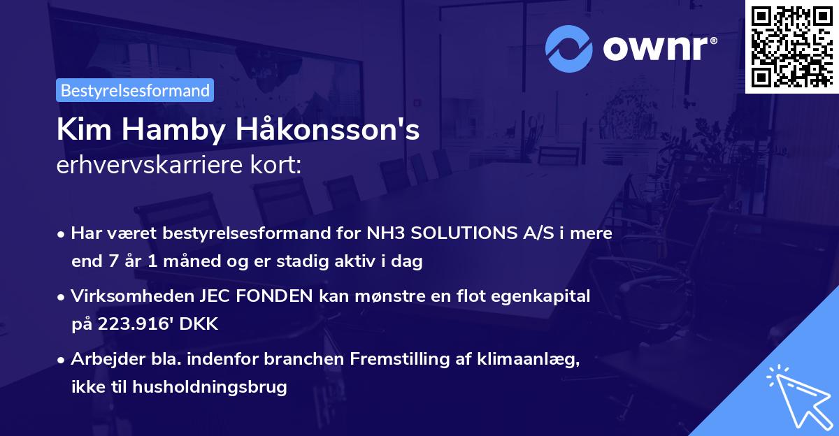 Kim Hamby Håkonsson's erhvervskarriere kort