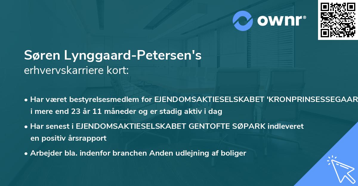 Søren Lynggaard-Petersen's erhvervskarriere kort