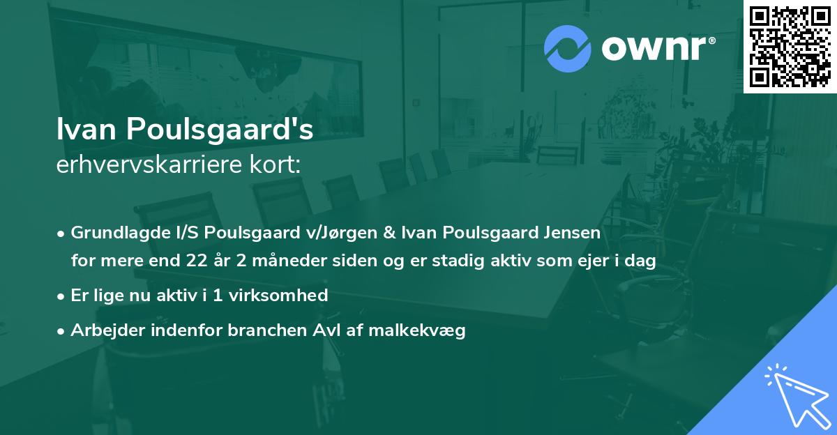 Ivan Poulsgaard's erhvervskarriere kort