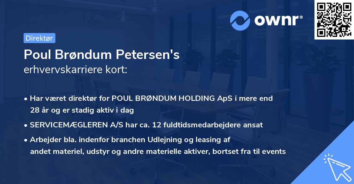Poul Brøndum Petersen's erhvervskarriere kort