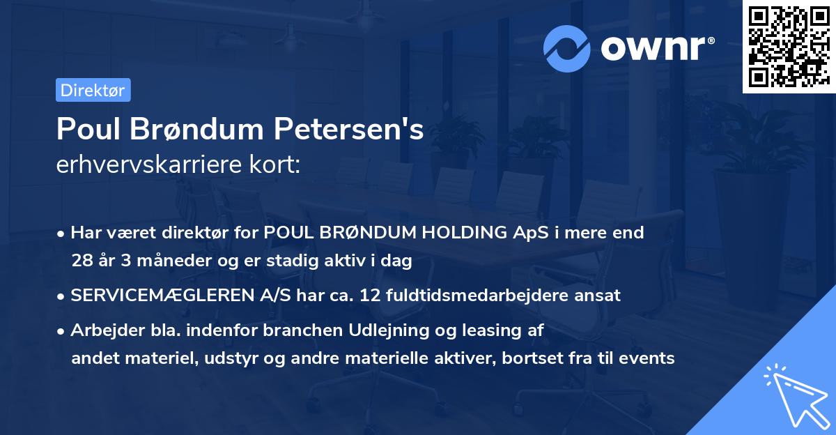 Poul Brøndum Petersen's erhvervskarriere kort