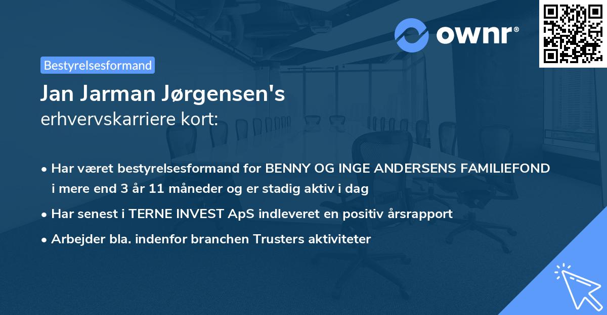Jan Jarman Jørgensen's erhvervskarriere kort
