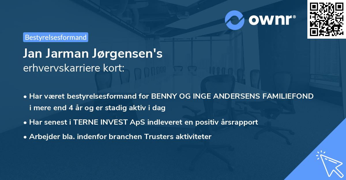 Jan Jarman Jørgensen's erhvervskarriere kort