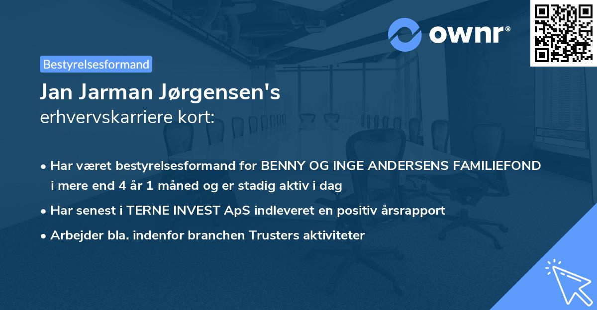 Jan Jarman Jørgensen's erhvervskarriere kort