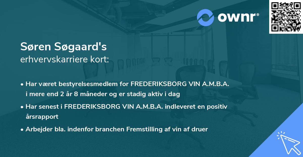 Søren Søgaard's erhvervskarriere kort