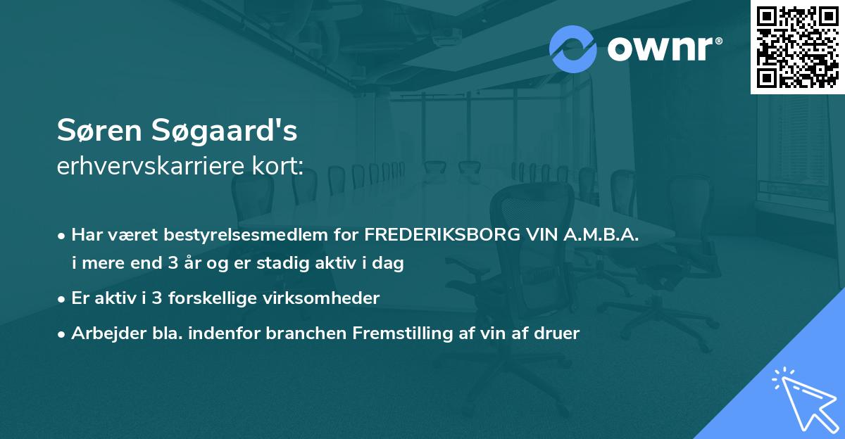 Søren Søgaard's erhvervskarriere kort