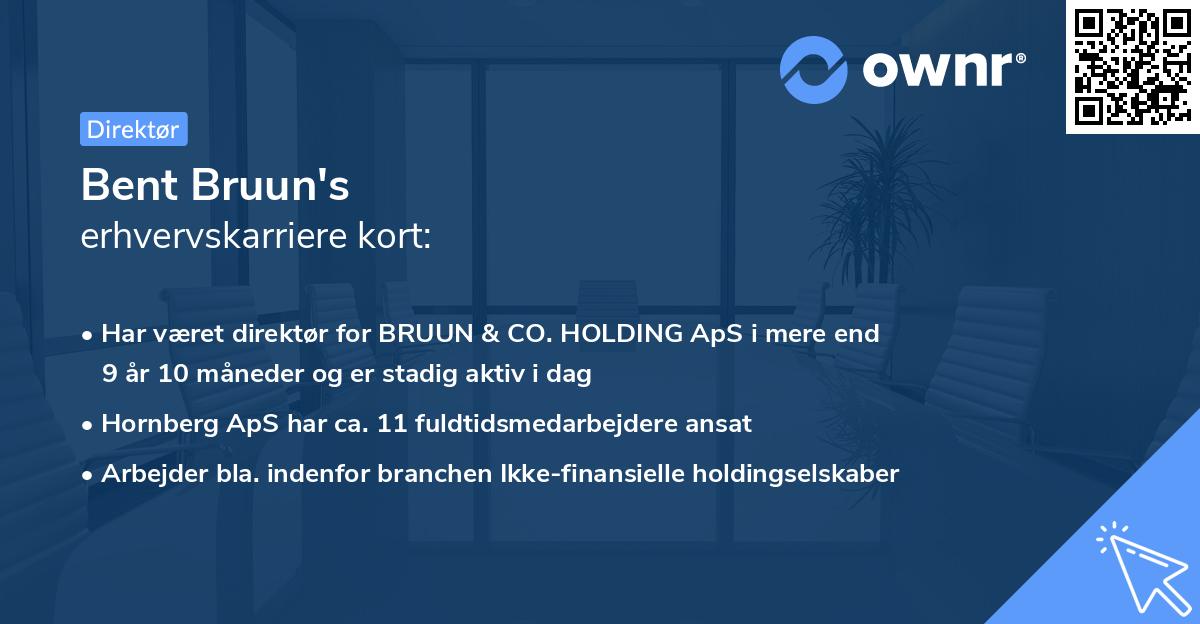 Bent Bruun's erhvervskarriere kort