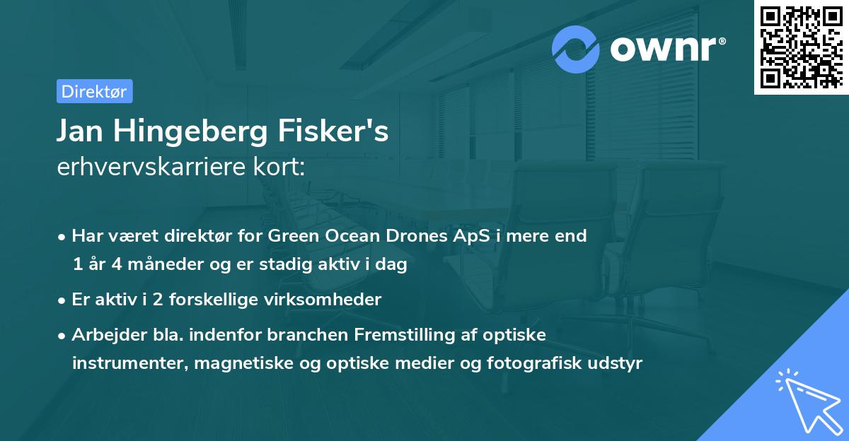 Jan Hingeberg Fisker's erhvervskarriere kort