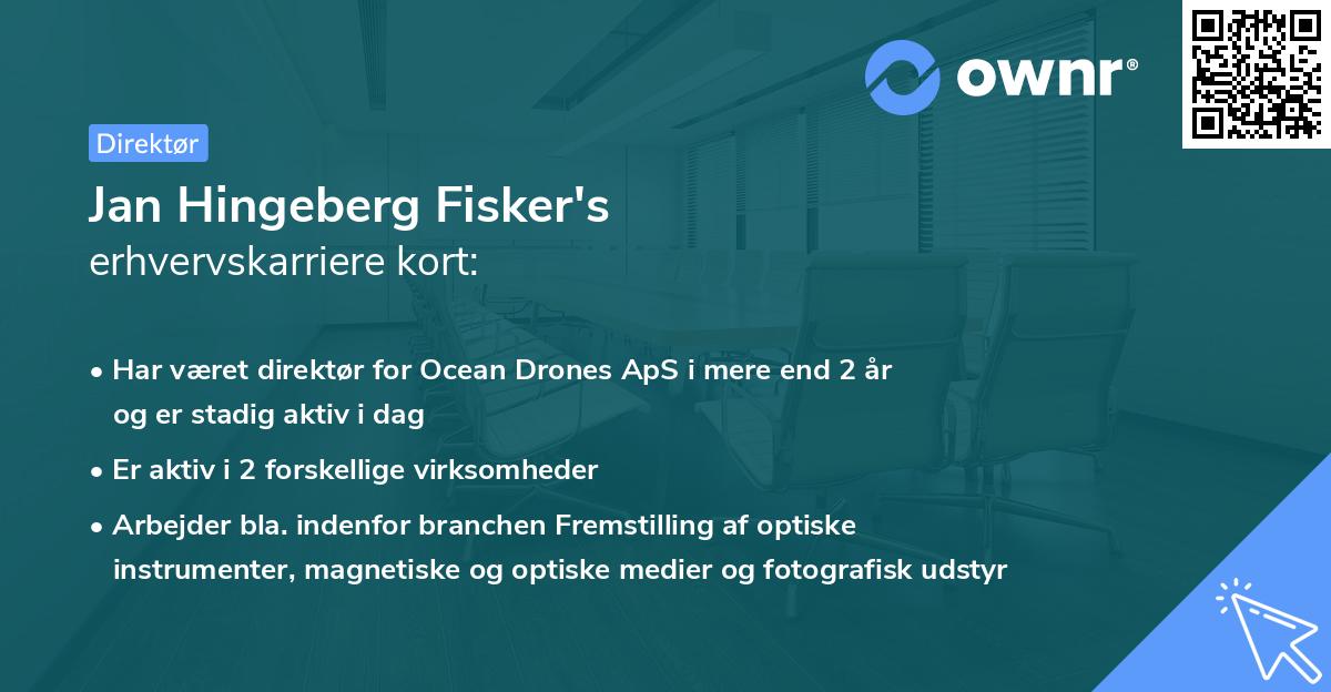 Jan Hingeberg Fisker's erhvervskarriere kort