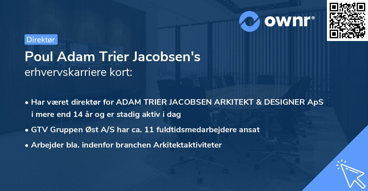 Poul Adam Trier Jacobsen's erhvervskarriere kort