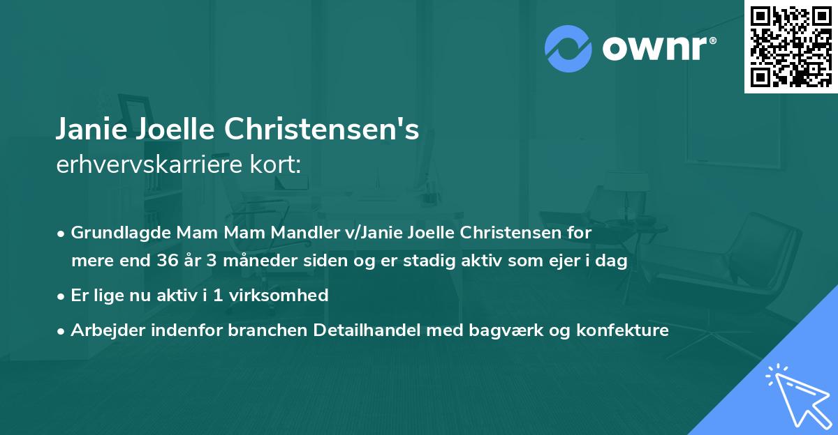 Janie Joelle Christensen's erhvervskarriere kort