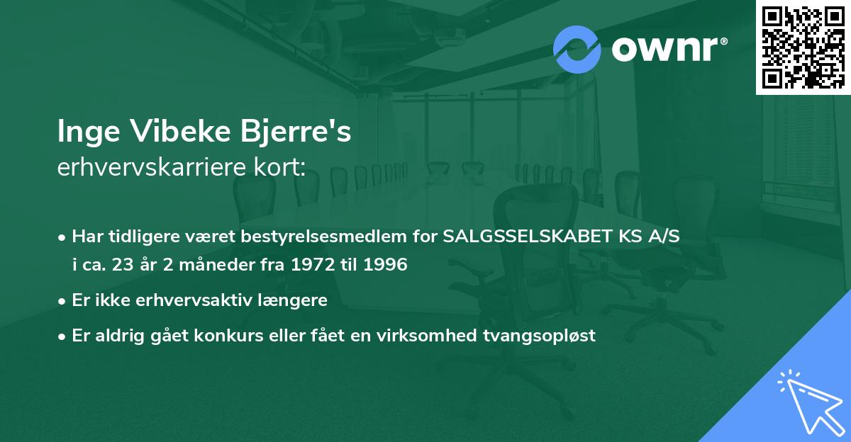 Inge Vibeke Bjerre's erhvervskarriere kort