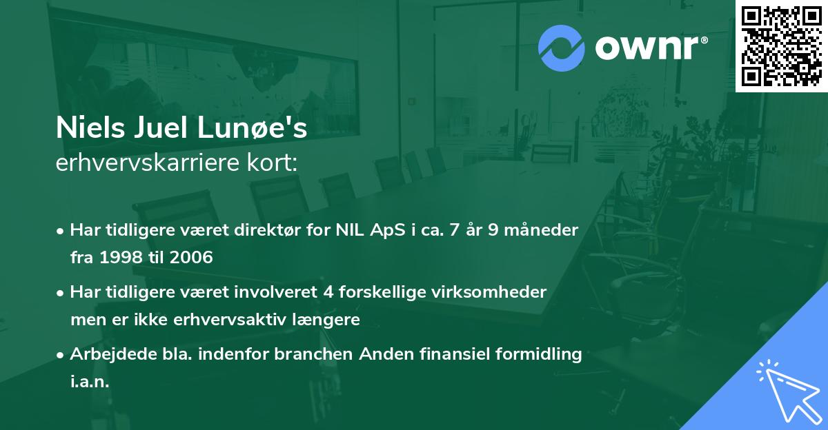 Niels Juel Lunøe's erhvervskarriere kort