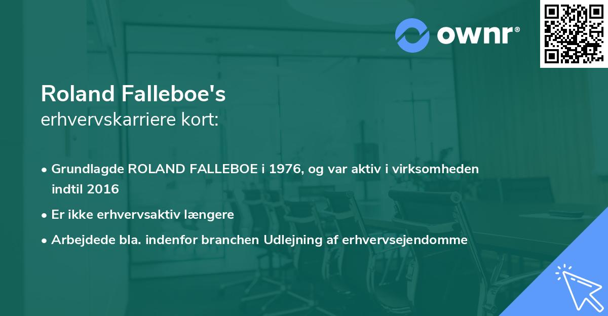 Roland Falleboe's erhvervskarriere kort