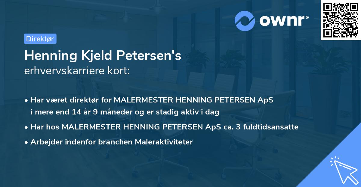 Henning Kjeld Petersen's erhvervskarriere kort