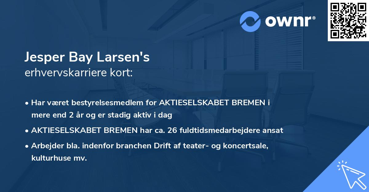 Jesper Bay Larsen's erhvervskarriere kort