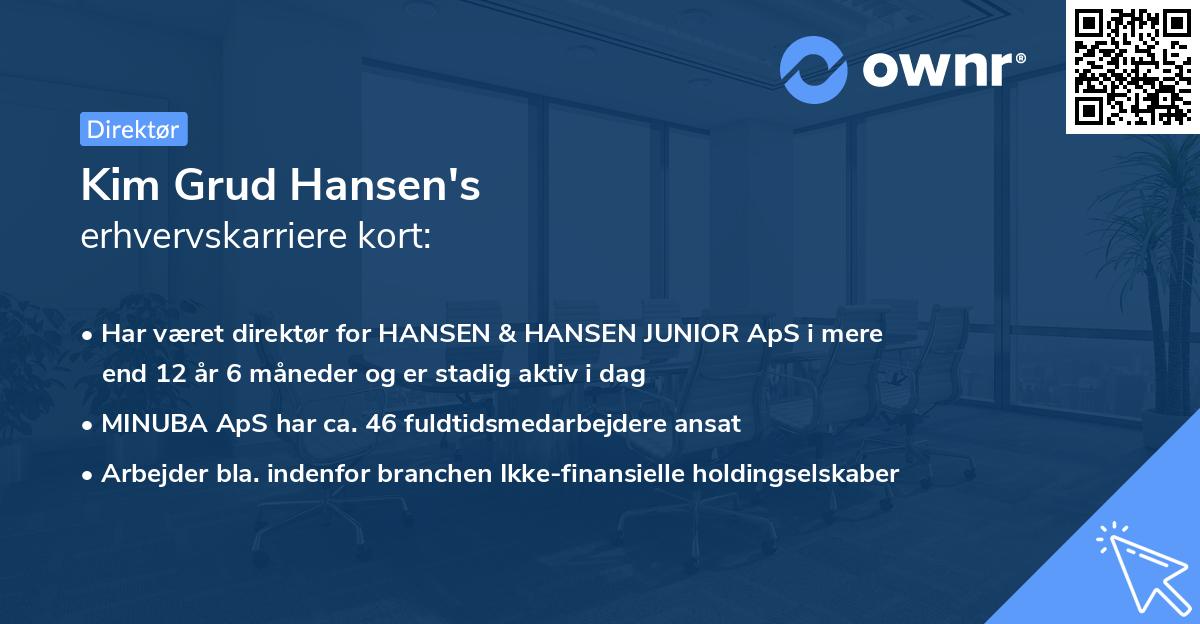 Kim Grud Hansen's erhvervskarriere kort
