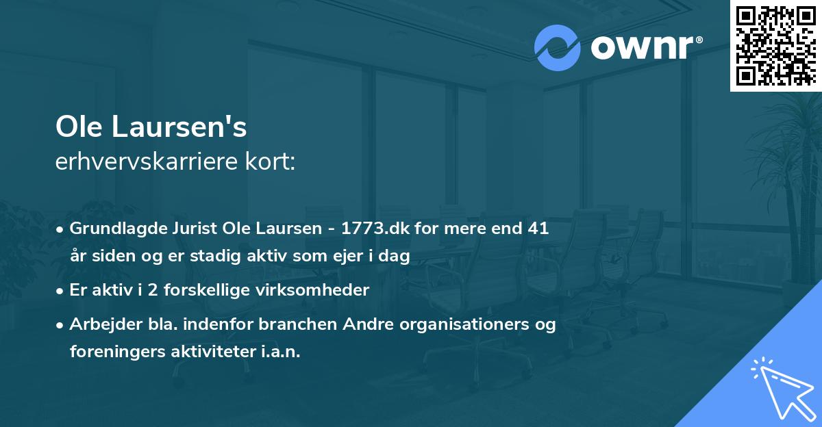 Ole Laursen's erhvervskarriere kort