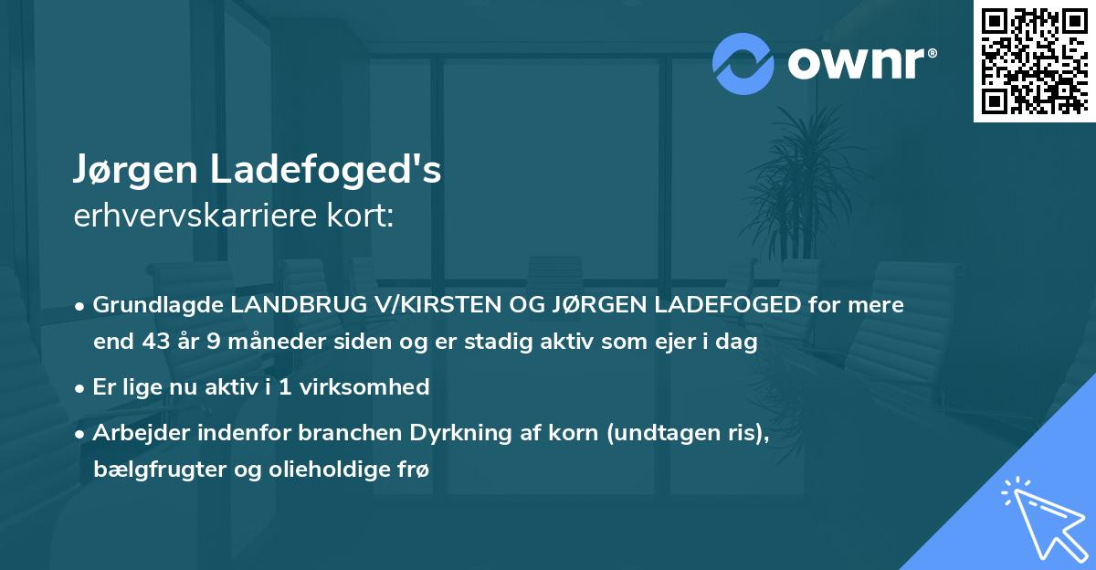 Jørgen Ladefoged's erhvervskarriere kort