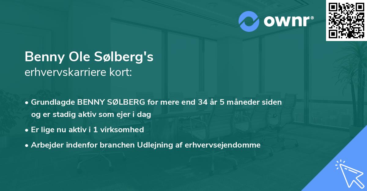 Benny Ole Sølberg's erhvervskarriere kort