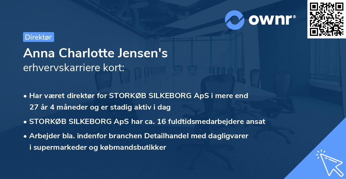 Anna Charlotte Jensen's erhvervskarriere kort