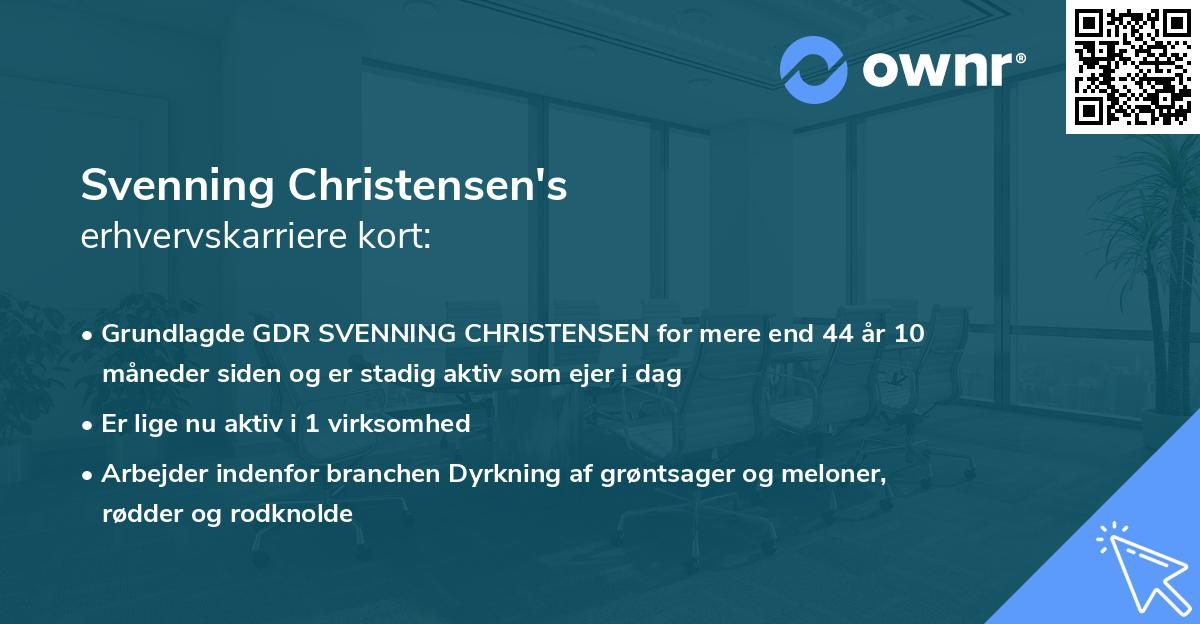 Svenning Christensen's erhvervskarriere kort