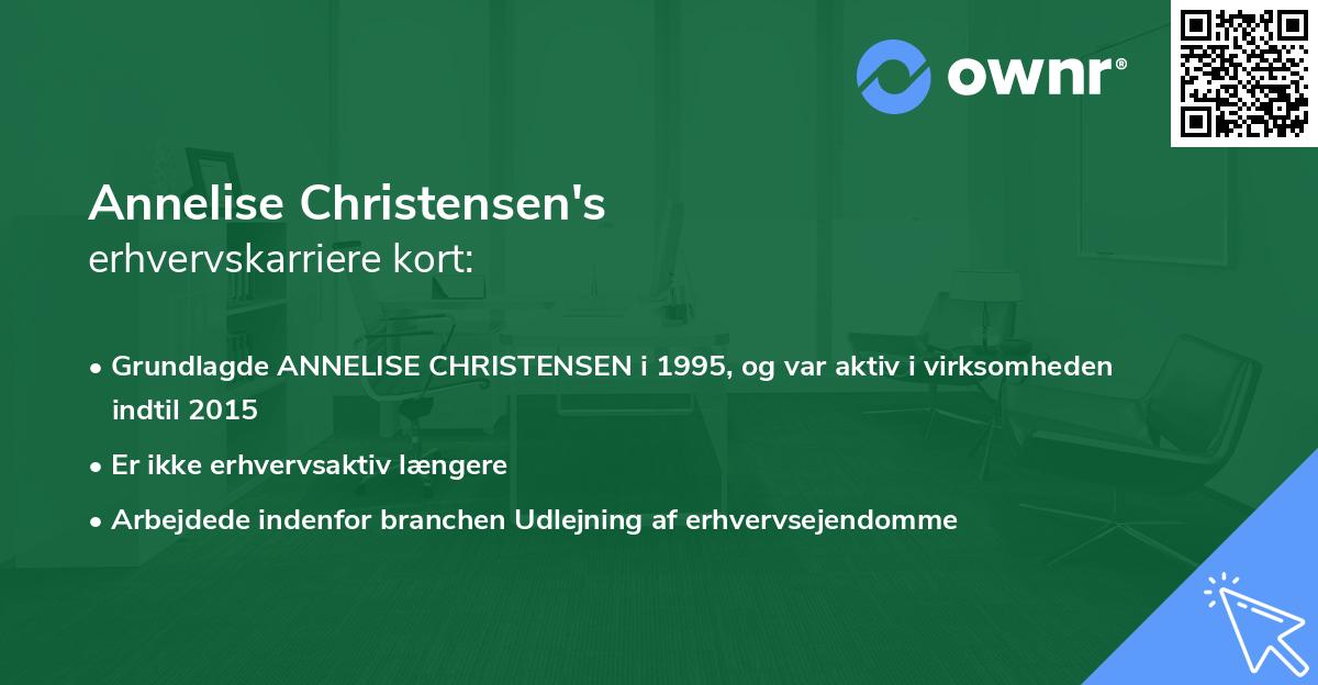 Annelise Christensen's erhvervskarriere kort